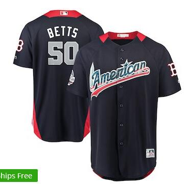 Men's American League Mookie Betts Majestic Navy 2018 MLB All-Star Game Home Run Derby Player Jersey