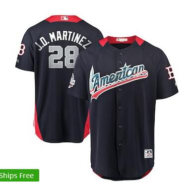 Men's American League J.D. Martinez Majestic Navy 2018 MLB All-Star Game Home Run Derby Player Jersey
