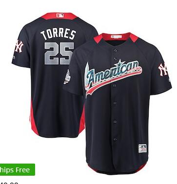 Men's American League Gleyber Torres Majestic Navy 2018 MLB All-Star Game Home Run Derby Player Jersey