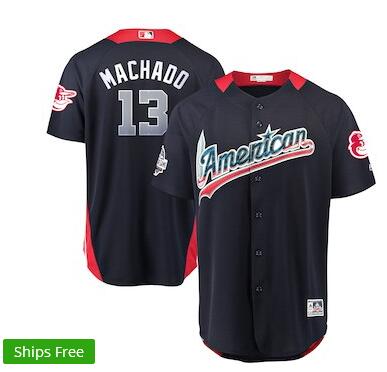 Men's American League Manny Machado Majestic Navy 2018 MLB All-Star Game Home Run Derby Player Jersey