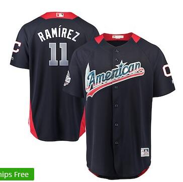 Men's American League Jose Ramirez Majestic Navy 2018 MLB All-Star Game Home Run Derby Player Jersey