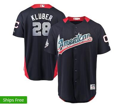 Men's American League Corey Kluber Majestic Navy 2018 MLB All-Star Game Home Run Derby Player Jersey