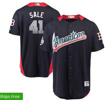 Men's American League Chris Sale Majestic Navy 2018 MLB All-Star Game Home Run Derby Player Jersey