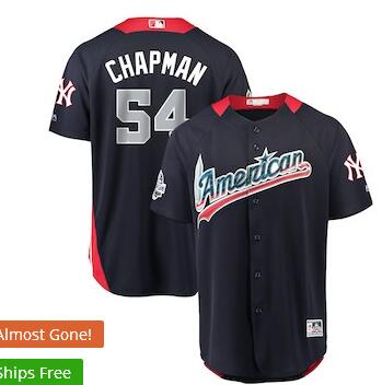 Men's American League Aroldis Chapman Majestic Navy 2018 MLB All-Star Game Home Run Derby Player Jersey