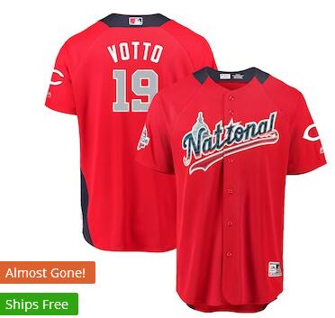 Men's National League Joey Votto Majestic Red 2018 MLB All-Star Game Home Run Derby Player Jersey