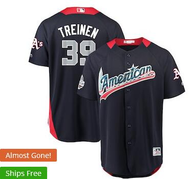 Men's American League Blake Treinen Majestic Navy 2018 MLB All-Star Game Home Run Derby Player Jersey