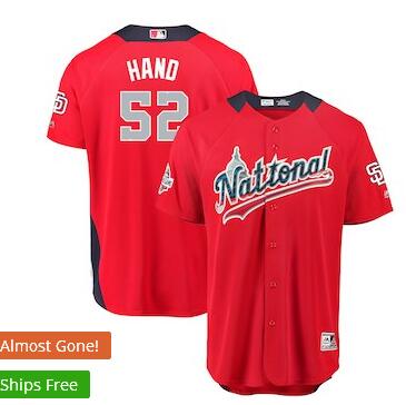 Men's National League Brad Hand Majestic Red 2018 MLB All-Star Game Home Run Derby Player Jersey