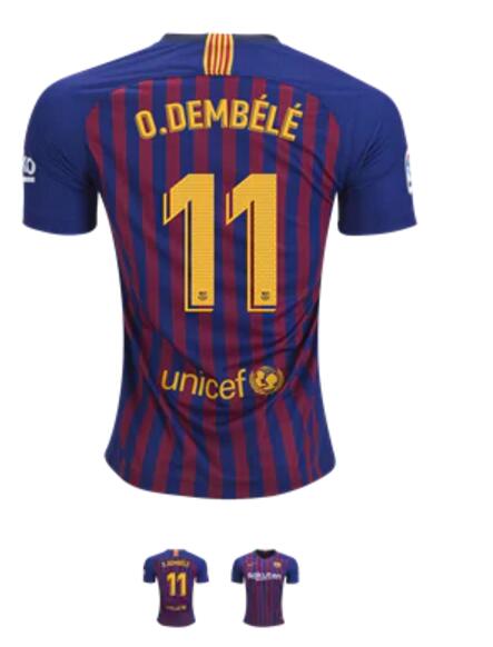 Men Ousmane Dembele FC Barcelona 18/19 Home Jersey by Nike