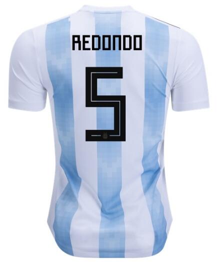 Fernando Redondo 5 Argentina 2018 FIFA World Cup Home Soccer Jersey
