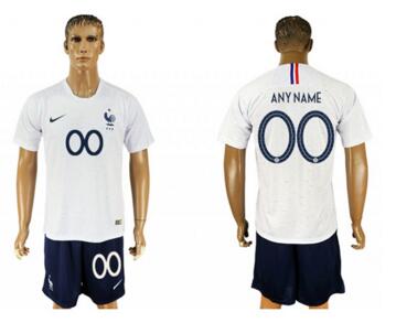 France Away 2018 FIFA World Cup Men's Customized Jersey