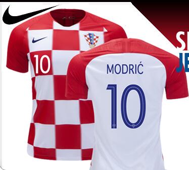 2018 World Cup #10 Women's Authentic Home Short Shirt - Luka Modric Croatia Nike Red