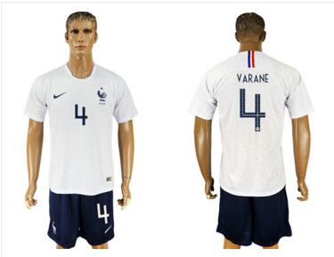 France 4 VARANE Away 2018 FIFA World Cup Soccer Jersey