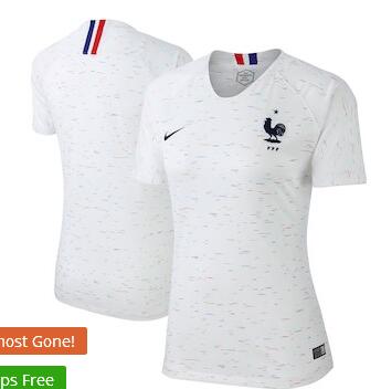 France National Team Nike Women's 2018 Away Replica Stadium Jersey – White/Gray