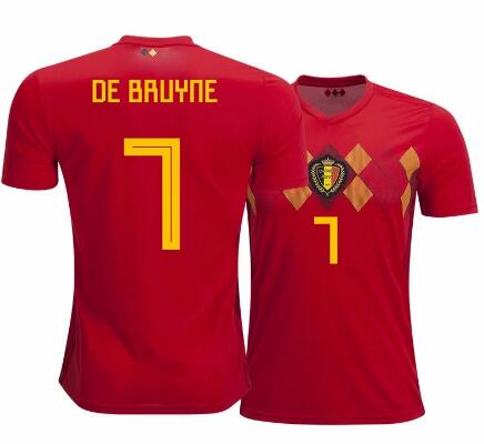 Belgium 2018 world cup soccer jerseys DE BRUYNE  7# Jersey