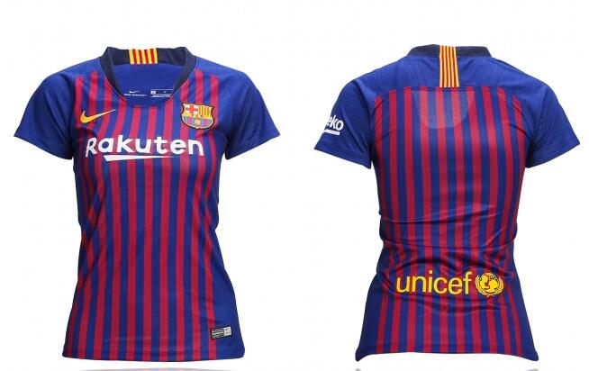 Women 2018-2019 Barcelona Home Shirt  Soccer Jersey can with any Name and NO.
