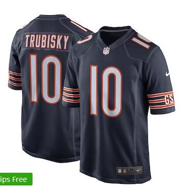 Men Stitched 10 Mitchell Trubisky Football Jersey