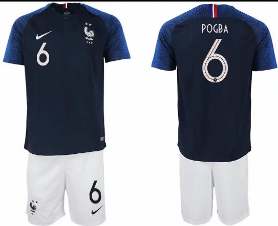 Men Nike Pogba France 2018 World Cup Home Jersey