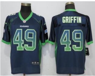 Nike Seattle Seahawks #49 Shaquill Griffin Navy Drift Fashion Elite Jersey