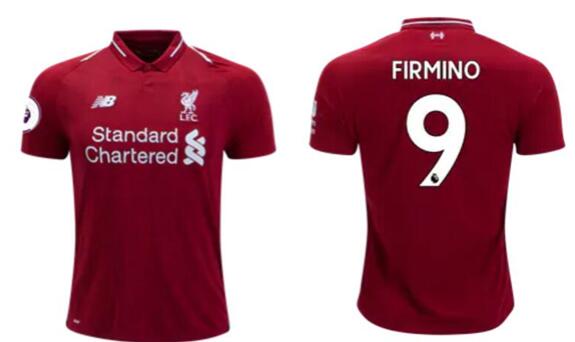 Men New Balance Roberto Firmino Liverpool Home Jersey 18/19