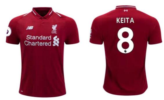 Men Naby Keita Liverpool 18/19 Home Jersey by New Balance