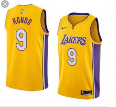 New Men  Los Angeles Lakers 9 Rajon Rondo Jersey