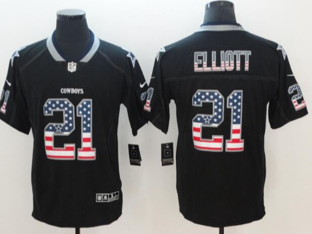 Nike Dallas cowboys 21 Ezekiel Elliott USA Flag Fashion limited Jerseys