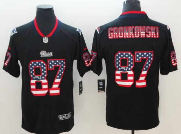 Men's New England Patriots Rob Gronkowski USA Flag Jersey
