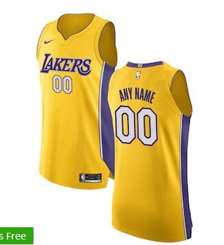 Men's Los Angeles Lakers Nike Gold Custom Jersey