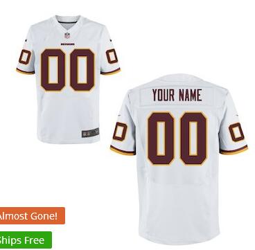 Mens Washington Redskins Nike White Custom Elite Jersey