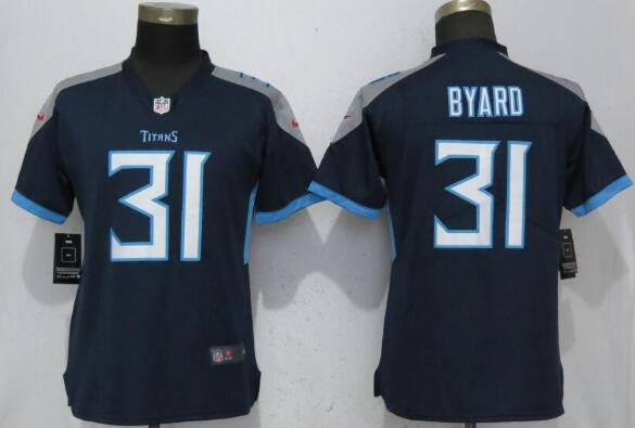 Women New Nike San FranciscoTitans 31 Byard Navy Blue 2017 Vapor Untouchable Elite Player