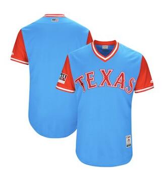 Men's Texas Rangers Majestic Light Blue 2018 Players' Weekend Authentic Team Jersey