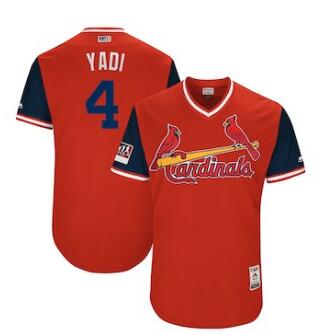 Men's St. Louis Cardinals #4 Yadier Molina Yadi Majestic Red 2018 Players' Weekend Authentic Jersey