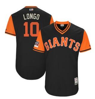 Men's San Francisco Giants 10 Evan Longoria Longo Majestic Black 2018 Players' Weekend Authentic Jersey