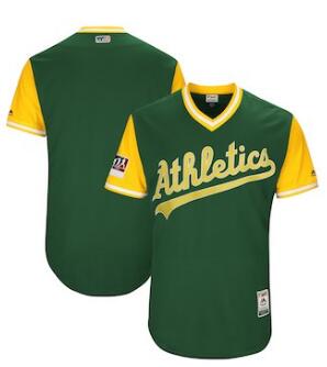 Men's Oakland Athletics Blank Majestic Green 2018 Players' Weekend Authentic Team Jersey