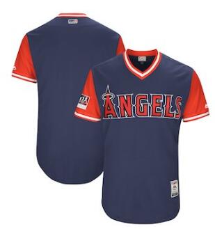 Men's Los Angeles Angels Blank Majestic Navy 2018 Players' Weekend Authentic Team Jersey