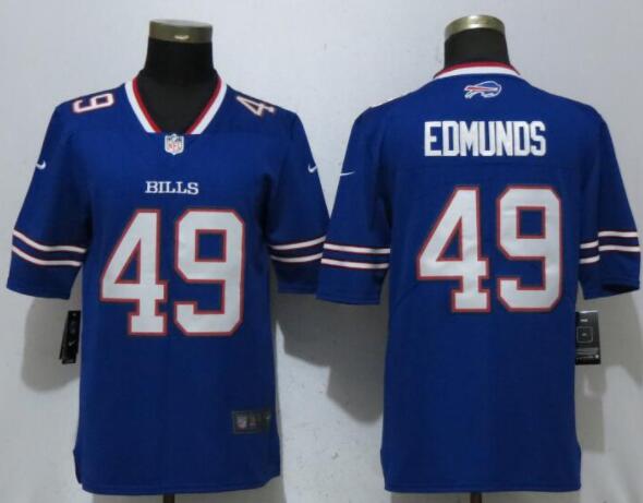 New Nike Buffalo Bills 49 Edmunds Blue 2017 Vapor Untouchable Limited Playe