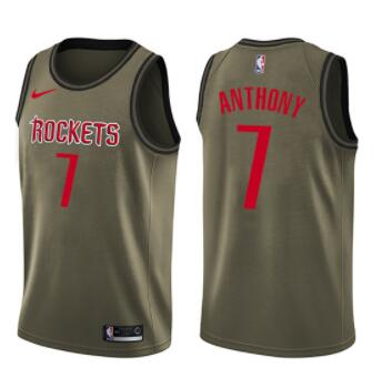 Custom Nike Houston Rockets #7 Carmelo Anthony Green NBA Swingman Salute to Service Jersey