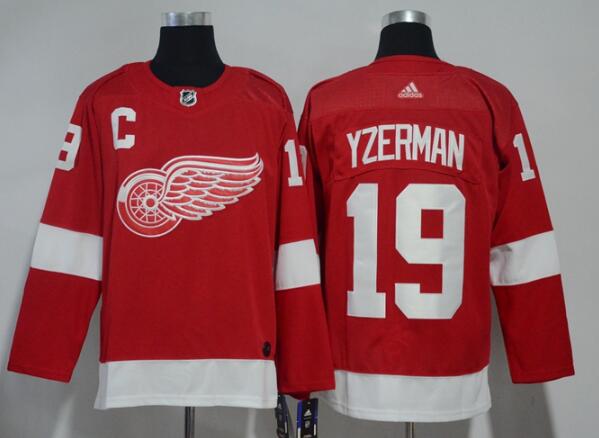 Men Adidas Detroit Red Wings #19 Steve Yzerman Red Home Authentic Stitched Jersey