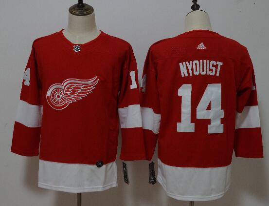 Youth or Women Detroit Red Wings #14 Gustav Nyquist Red Home 2017-2018 adidas Hockey Stitched NHL Jersey