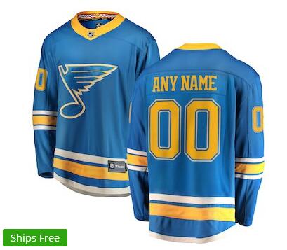 Men's St. Louis Blues Fanatics Branded Blue Alternate Breakaway Custom Jersey