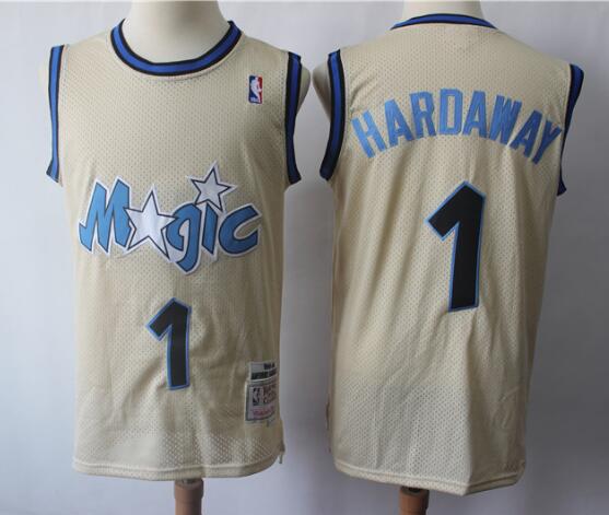 Men Orlando Magic #1 Penny Hardaway Beige Swingman Classic Jersey