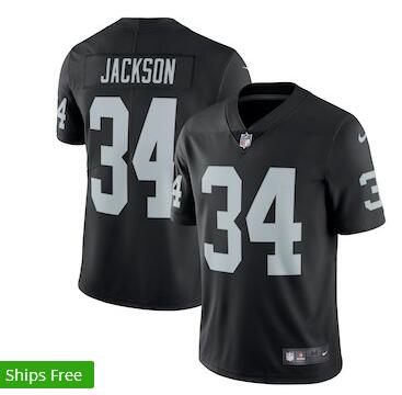 Men's Oakland Raiders Bo Jackson Nike Black Retired Player Vapor Untouchable Limited Throwback Jersey