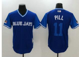 Toronto Blue Jays 11 Kevin PillarPill Majestic Royal 2018 Players Weekend Authentic Jersey