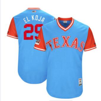 Texas Rangers 29 Adrian Beltre El Koja Majestic Light Blue 2018 Players Weekend Authentic Jersey