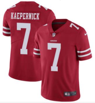 Men's San Francisco 49ers #7 Colin Kaepernick Scarlet Red 70th Anniversary Patch Stitched NFL Nike Elite Jersey