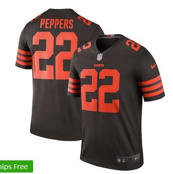 Men's Cleveland Browns Jabrill Peppers Nike Brown Color Rush Legend Jersey Custom