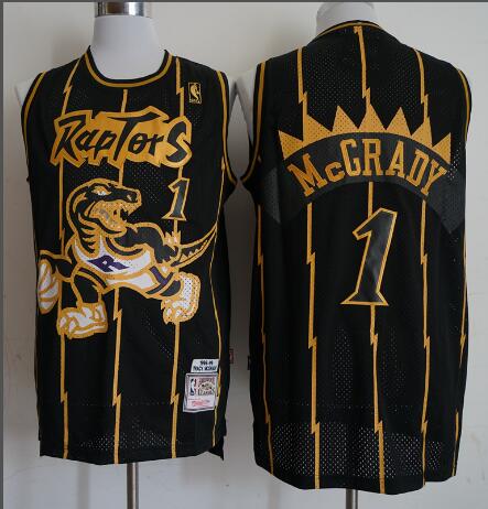 Men Toronto Raptors 1 Tracy McGrady Jersey Black