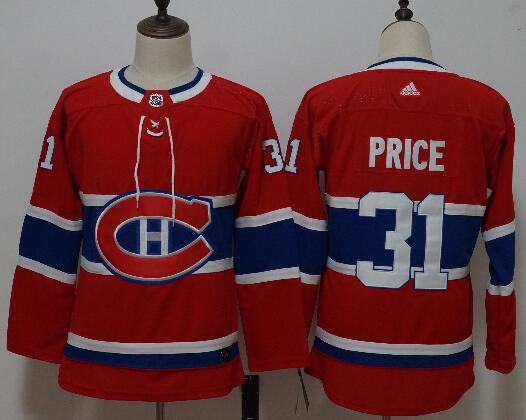 Adidas Women Montreal Canadiens #31 Carey Price Red Hockey Jersey