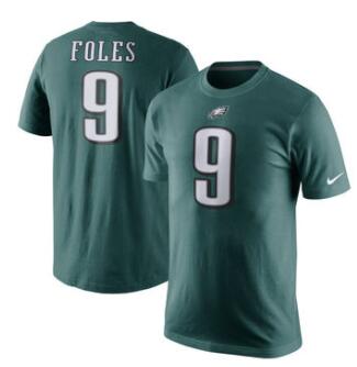 Men's Philadelphia Eagles 9 Nick Foles Nike Green Player Pride Name & Number T-Shirt