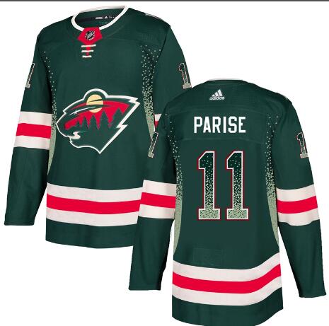 Men's Minnesota Wild #11 Zach Parise Green Drift Fashion Adidas Jersey